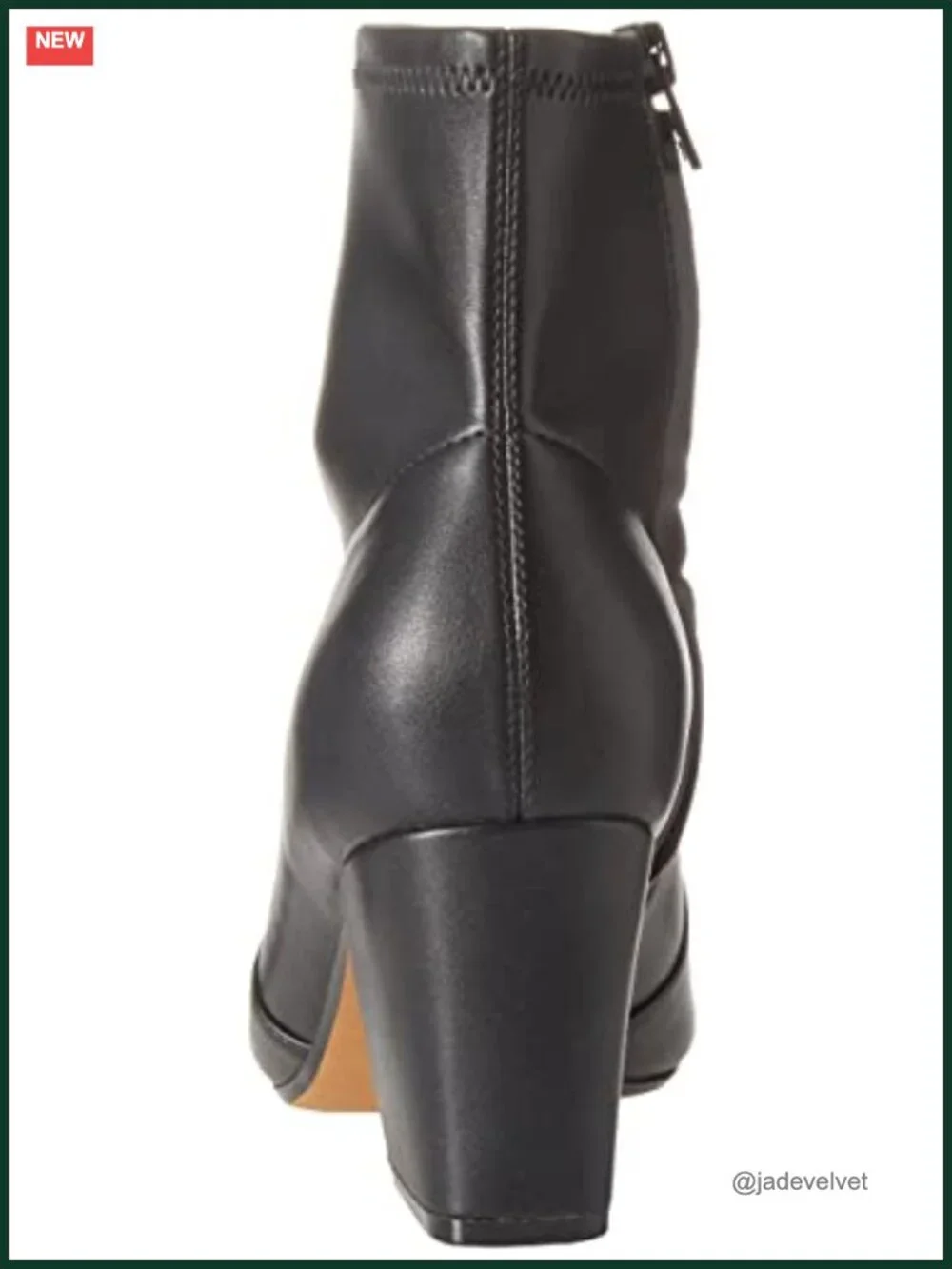 Women's Fitted Stretch Faux Leather Ankle Boots Pointed Toe Block Heel